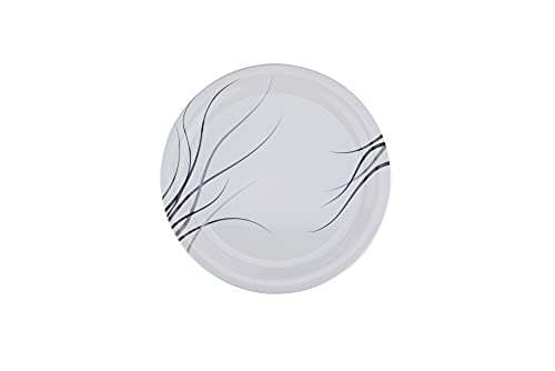 Primelife Melamine Dinnerware Set - 18 Pcs Outdoor and Indoor Use Melamine Dinner Plates and Bowls Set 6 Plates & 12 Bowls Heavyweight Unbreakable - White (F Black 18 Pcs) 5