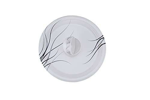 Primelife Melamine Dinnerware Set - 18 Pcs Outdoor and Indoor Use Melamine Dinner Plates and Bowls Set 6 Plates & 12 Bowls Heavyweight Unbreakable - White (F Black 18 Pcs) 4