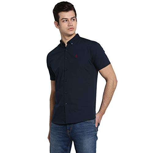 Red Tape Men's Solid Regular fit Casual Shirt (RHS0514_Navy_XL 5