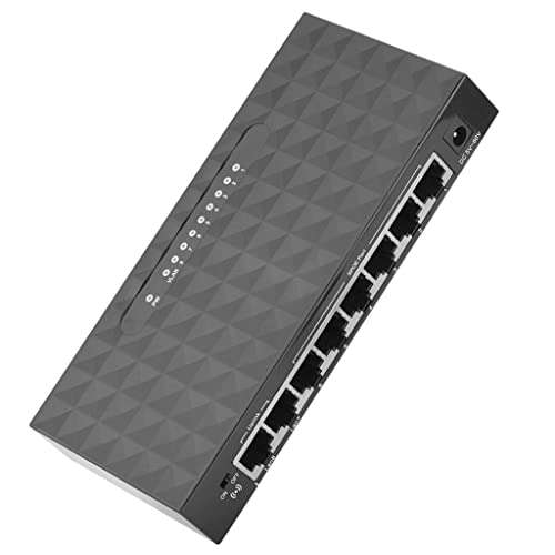 NAERSI® 8 Port 10/100 Mbps Ethernet Plus Network Switch - RJ45 Desktop or Wall Mount, Home Network Hub, Office Ethernet Splitter, Silent Operation Plug and Play, Energy-Saving 6