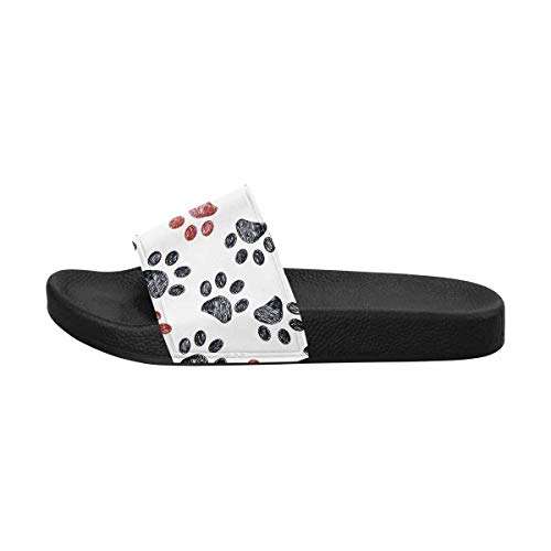 INTERESTPRINT Women's Outdoor Casual Comfortable Sandals 7 B(M) US Paw Footprints 4