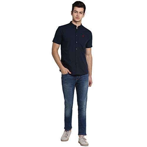 Red Tape Men's Solid Regular fit Casual Shirt (RHS0514_Navy_XL 3