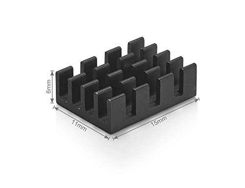 REES52 Heatsink for Raspberry Pi 4 Model B - Pack of 4 PCs - Raspberry Pi heatsink (Black) 4