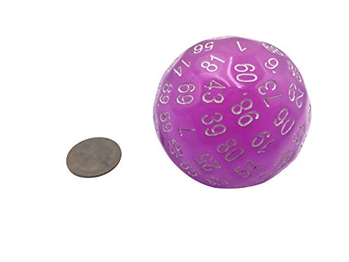 Skull Splitter Dice Single 100 Sided Polyhedral Dice (D100) | Translucent Pink Color Die for RPGs (45mm) 3