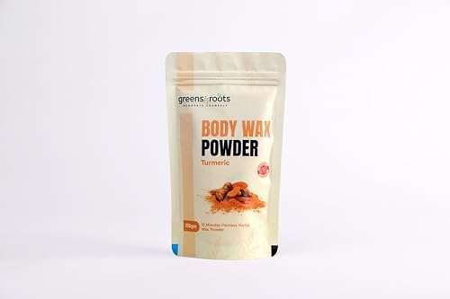 GREENS & ROOTS Hair Removal Body Wax Powder Turmeric Flavour – Natural & Gentle Formula for Smooth Skin – Easy-to-Use Powder Wax | 100 gm 3