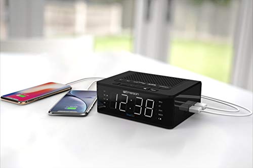 Emerson SmartSet Alarm Clock Radio with Bluetooth Speaker, Charging Station with 2 USB Ports for Iphone/Ipad/Ipod/Android and Tablets, ER100102 6