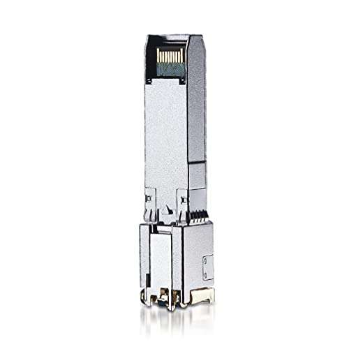 10GBase-T RJ45 SFP+ Module, 10G SFP+ RJ-45 Copper Transceiver for Cisco SFP-10G-T-S, Ubiquiti UniFi UF-RJ45-10G, with 5-Pack CAT7 0Gbps Flat Internet Network LAN Cable [White] 5