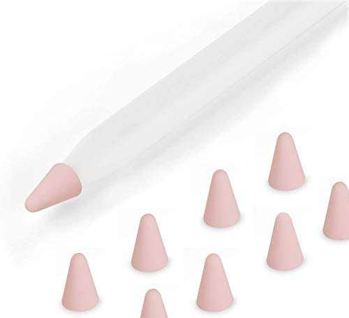 E-CHOICE 8 Pcs Silicone Pencil Nib/Tip Protector Cap for Drawing Noiseless Compatible for Apple Pencil 1st/2nd Non-Slip Writing (Pink) 2