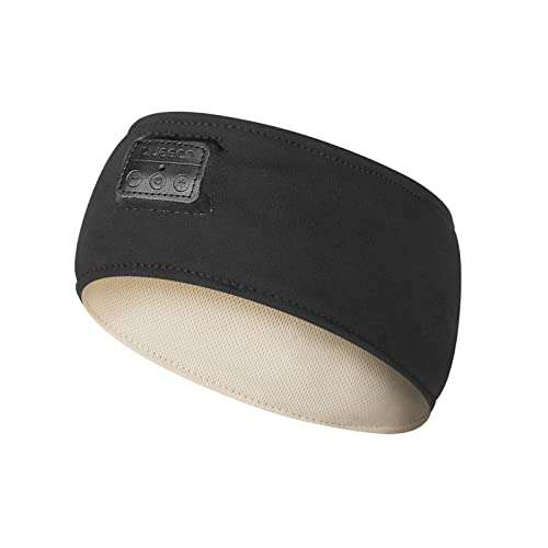 Bluetooth Sports Headband, Sleep Headphones Wireless, Music Headband Perfect for Sleeping, Workout, Fitness, Yoga, Insomnia, Air Travel and Meditation (Black) 2