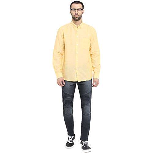 Red Tape Men's Solid Regular fit Casual Shirt (RSF8769_Yellow_M 6