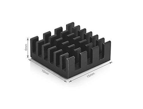 REES52 Heatsink for Raspberry Pi 4 Model B - Pack of 4 PCs - Raspberry Pi heatsink (Black) 5