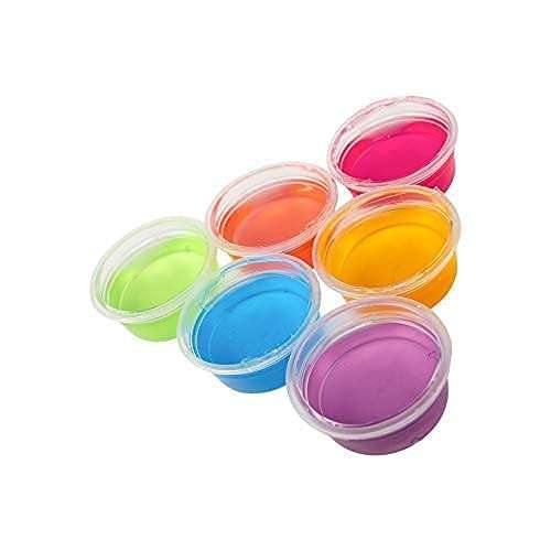 RD Zoom Enterprises Crystal Clay and Slimes Multi-Colour Non-Toxic Clear Crystal Slimes Set of 6 3