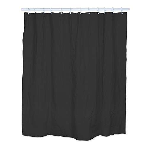J & M Home Fashions Antibacterial and Mildew Resistant Shower Curtain, Liner, Black, Shower Curtain Liner 2