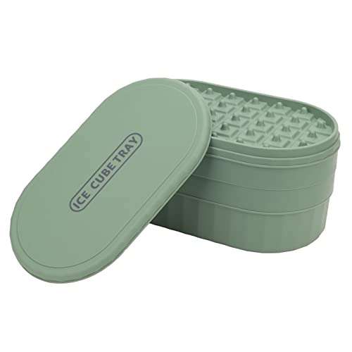 Haofy 72 Grids Ice Cube Tray with Lid and Storage Bin, Stackable Ice Mold Tray, Ice Cube Container for Freezer with Lid(Green) 2