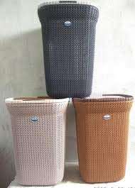 Migglo JOYO Plastic Knit Laundry Basket,Laundry Bag Bin for Clothes and Toys Storage 50 LTR, Grey(44 cm X 33 cm X 55 cm) 4