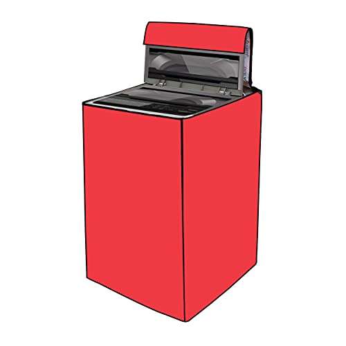 Star Weaves Washing Machine Cover for Fully Automatic Top Load LG T72CMG22P 6.2Kg Model - Waterproof & Dustproof Cover, Red 2