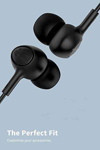 Sachdeal Earphone For Oppo R819 Universal Earphones Headphone Handsfree Headset Music with 3.5mm Jack Hi-Fi Gaming Sound Music Wired in-line 10mm Powerful Extra Bass Driver and HD Stereo Audio Sound with Mic Volume Control Passive Noise Cancelling Dynamic Ergonomic & Secure-fit Original Best High Sound Quality Earphone R50 A- Black 3