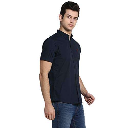 Red Tape Men's Solid Regular fit Casual Shirt (RHS0514_Navy_XL 4