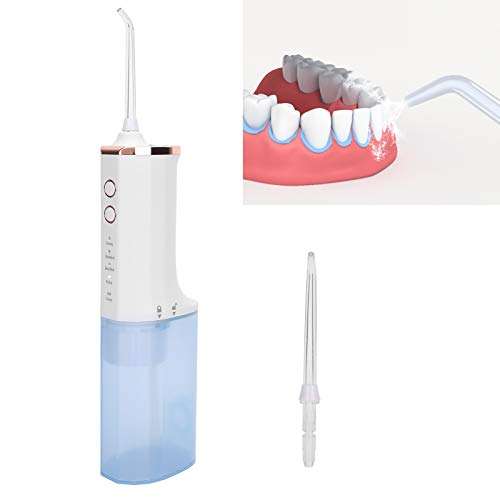 Water Flosser Professional Cordless Dental Oral Irrigator with 4 Modes 2 Jets Powerful Cleaning Rechargeable Dental Oral Irrigator for Travel Home 6