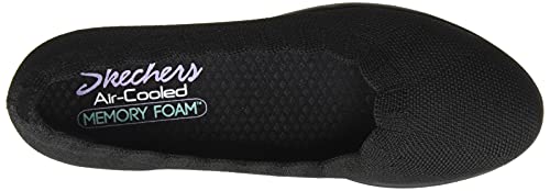 Skechers Modern Comfort Women's Cleo Flex Wedge-Spellbound Ballet Flat, Black/Black, 5 6