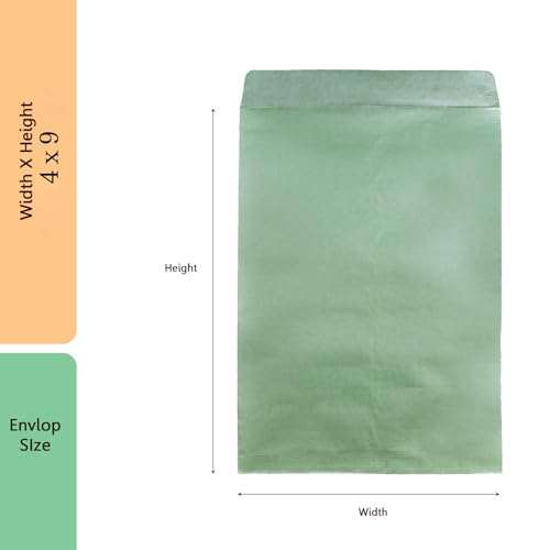 CUBIC- 9 X 4 Green clothline Envelope (Pack of 50) 6