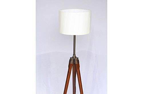 Tripod Floor lamp for Living Room, Bedroom, Office with Fabric Shade, Bulb, Wiring, Holder Included 3