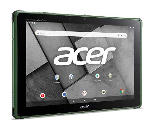 Acer Enduro Urban T1 EUT110A-11A-K24L Rugged Tablet | 10.1" FHD IPS Touch | MediaTek MT8167A CPU | 2GB DDR3L | 32GB eMMC | WiFi-5 | Front 2MP & Rear 5MP Webcam | Hunter Green | Android 10 (Go edition) 6