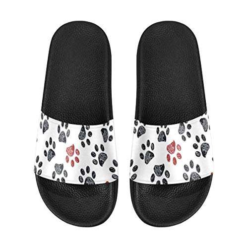 INTERESTPRINT Women's Outdoor Casual Comfortable Sandals 7 B(M) US Paw Footprints 2
