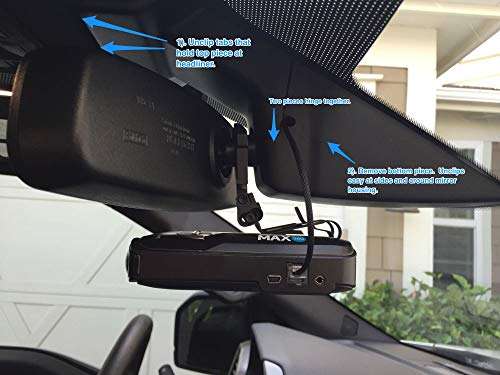 Xislet 15" Radar Detector Hardwire Power Cord Mirror Wire Plug Tap Compatible with Escort Valentine One Uniden Beltronics with Inline Fuse Mount RJ11 - Set of 3 4