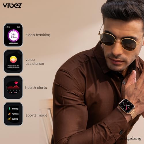 Vibez Majestic Luxury Smartwatch for Women & Men - Stainless Steel Strap, 1.83"Display, High Resolution, 60 Sports Modes,100+ Watch Faces, Long Battery & Bluetooth Calling Smart Watch for Women & Men 6