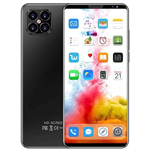 Unlocked Cell Phones, 2022 New Android 10.0 Smartphones HD Full Screen Phone, Dual SIM Unlocked Cellphones, 512M+4G RAM 6.1inch Touch Screen Mobile Smart Phone Best Birtday Gift (Black) 2