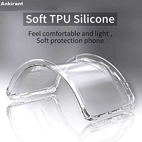 Ankirant White Back Case Cover for Samsung Galaxy S4 Bumper Crystal Clear Silicon Anti-Dust Plugs Plain Soft Flexible - Transparent TPU 6