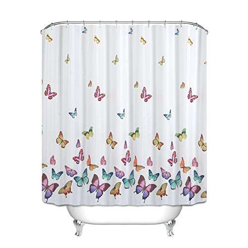 Jasion Shower Curtain Set Colorful Butterfly in Spring Waterproof Fabric Bathroom Curtains Home Bath Decor with 12 Hooks 72 X 72 Inches 5