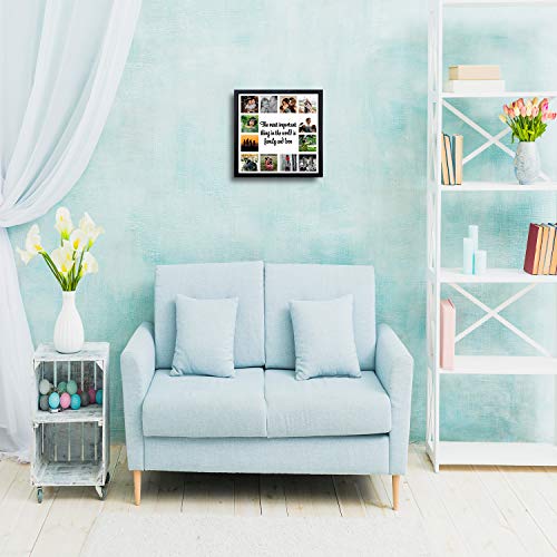 WhatsYourPrint Personalised Photo Collage Frames with Glass Top (Size 13x13 Inches, 12 Photos Black ) 3