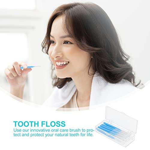MILISTEN 10Pcs Interdental Brush Toothpick Dental Tooth Flossing Head Oral Dental Hygiene Dental Flosser Toothpick Cleaner Tooth Cleaning Tool Blue 6