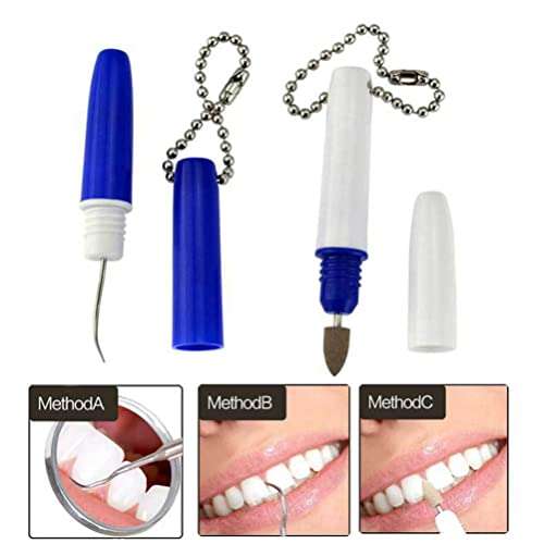 EXCEART 4pcs Portable Mini Travel Plaque and Tartar Remover with Chain Stain Eraser Dental Tooth Pick Interdental Pick Oral Hygiene Tooth Kit 4