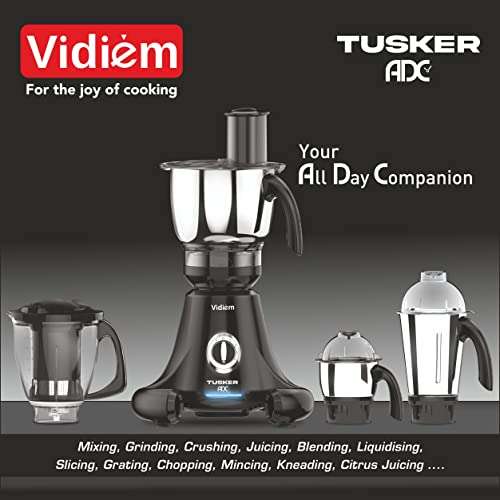 Vidiem MG 616 A Tusker ADC 750 Watts Mixer Grinder with 4 Jars Kitchen Appliances 3