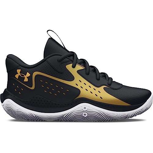 Under Armour Unisex Pre School Jet '23, (001) Black/Black/Metallic Gold, 2, US 6