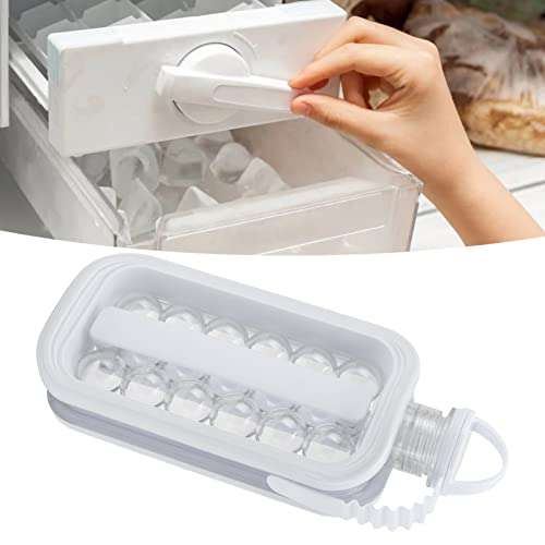 TOPINCN Portable Ice Ball Maker, Ice Cube Tray for Freezer Ice Bottle Cubic Container Cooling Ice Round Cube Molds for Cocktail Coffee Whiskey Beer Juice(White) 6