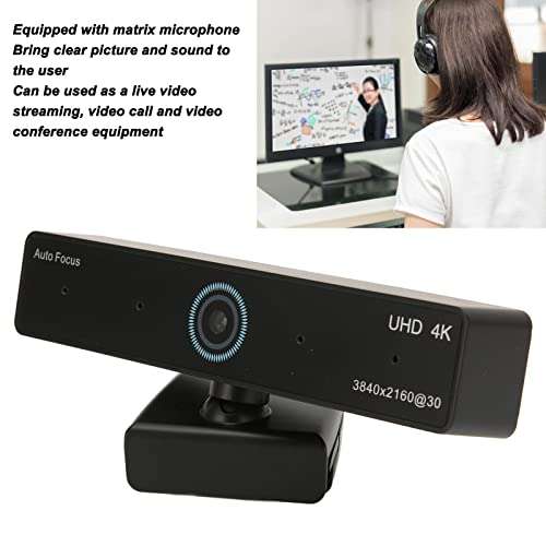 Tangxi 4K Webcam,HD 11MP 1/2.3 inch CMOS Autofocus Webcam with Microphone,Plug and Play USB Computer Web Camera for Streaming/Teaching/Video Calling/Conferencing 3