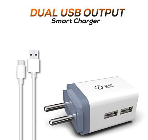 iZAP Power 2.4 Amp Dual Port Charger Adapter | Fast Charging | CH-203 with 1m Charging Wire | 1 Year Warranty 3