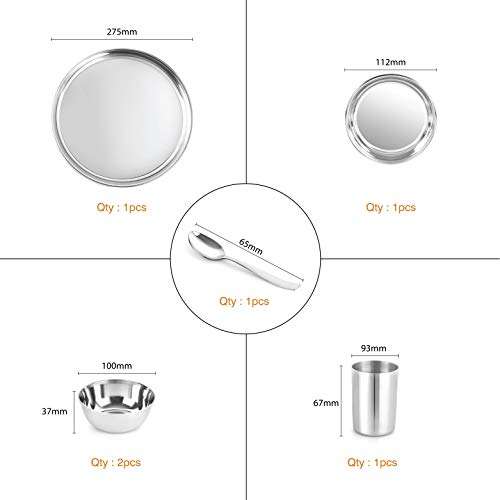 Cello Steelox Stainless Steel Dinner Set, 6pcs, Silver 6