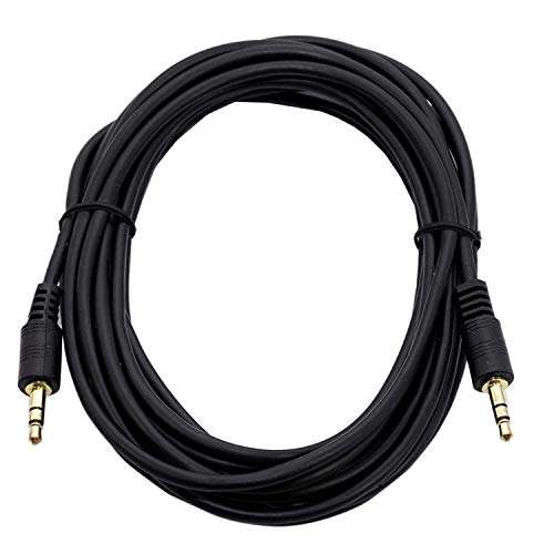 KEBILSHOP Aux Cable, 3.5mm Male to Male Stereo Aux Cord Compatible with Headphone, MobilePhone, Car Stereo, Home Theatre & More,Black,1pc Pack. (5 Meter) 4