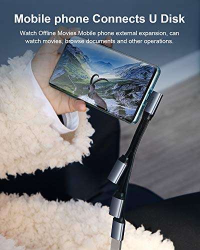 Hagibis USB-C Hub, Type-C Cable OTG Adapter with USB 3.0, USB 2.0, USB C Portable Extension Cable for MacBook Pro, iPad Pro, ChromeBook, XPS, Samsung Galaxy S10/S9, Surface (USB x 3) 4