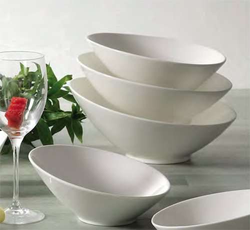 CAC China SHER-B10 Sheer 10-Inch 36-Ounce Bone White Porcelain Salad Bowl, Box of 12 3