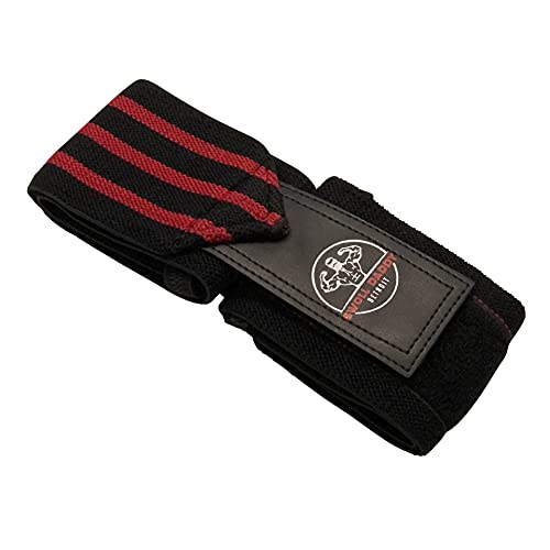 Swoll Daddy Wrist Wraps - 18" Premium Grade with Thumb Loops - Wrist Support Brace - Men & Women - Strength Training, Crossfit, Powerlifting, Weight Lifting (Black/Red) 5