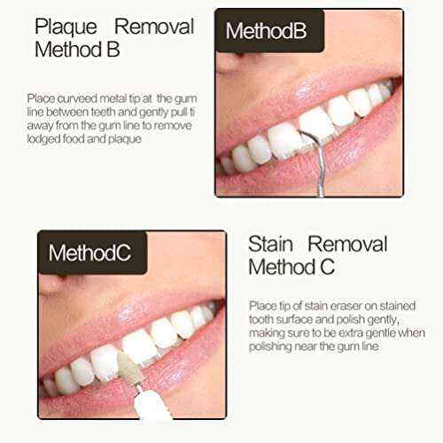EXCEART 4pcs Portable Mini Travel Plaque and Tartar Remover with Chain Stain Eraser Dental Tooth Pick Interdental Pick Oral Hygiene Tooth Kit 5