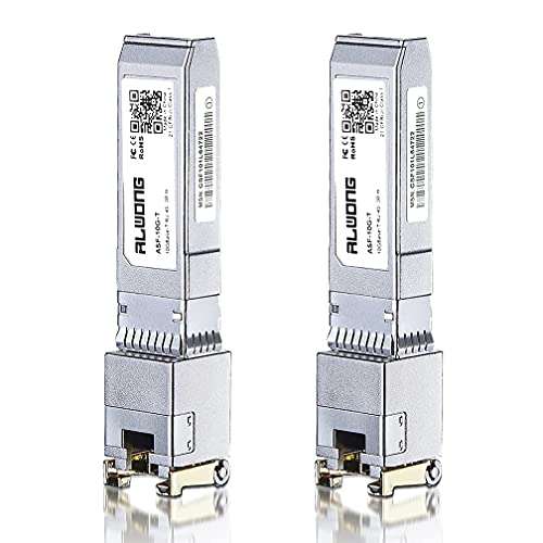 10GBase-T RJ45 SFP+ Module, 10G SFP+ RJ-45 Copper Transceiver for Cisco SFP-10G-T-S, Ubiquiti UniFi UF-RJ45-10G, with 5-Pack CAT7 0Gbps Flat Internet Network LAN Cable [White] 3