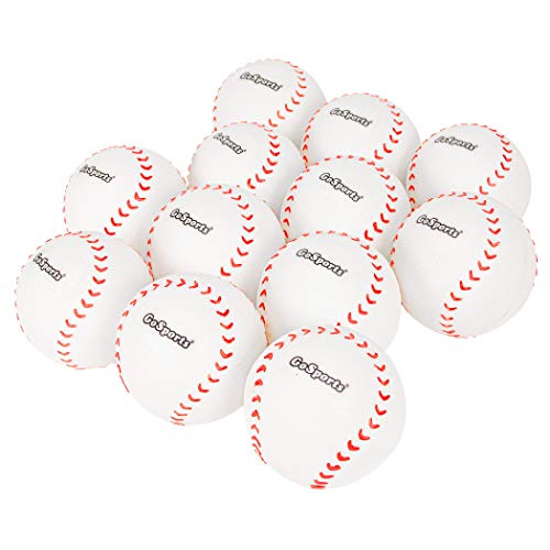 GoSports Rubber Baseball 12 Pack for Kids - Soft & Safe Inflatable Design with Pump - Great for Throwing, Catching and Batting Practice for Beginners, White 2