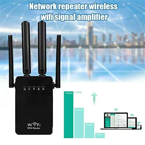 3 in 1 Wireless Router, 300Mbps High Speed WiFi Router, Wireless Access Point with 4 External Antennas, 360° Full Signal Coverage, Support Repeater, Wisp, Client and Ap Mode(US) 3